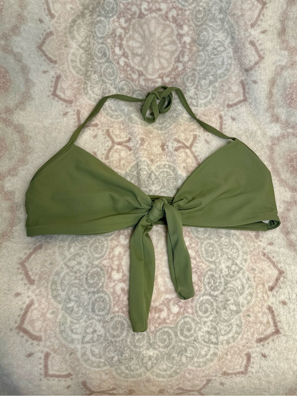 aerie Olive Green Halter Bikini Top L
